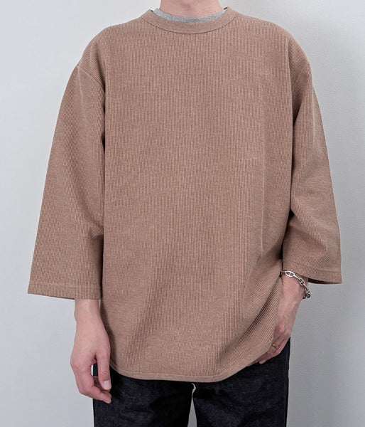 blurhms ROOTSTOCK/ROUGH&SMOOTH THERMAL BASEBALL TEE (HEATHER BEIGE)