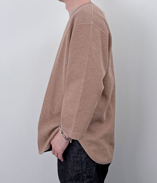 blurhms ROOTSTOCK/ROUGH&SMOOTH THERMAL BASEBALL TEE (HEATHER BEIGE)