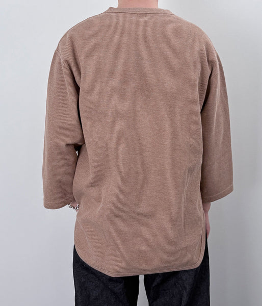 blurhms ROOTSTOCK/ROUGH&SMOOTH THERMAL BASEBALL TEE (HEATHER BEIGE)