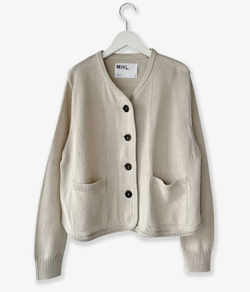 MHL./COATED COTTON KNITWEAR WOMENS (ECRU)