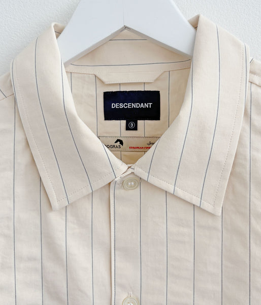DESCENDANT/MILPITAS STRIPE LS SHIRT (BEIGE)