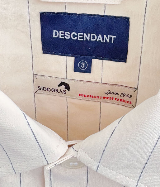 DESCENDANT/MILPITAS STRIPE LS SHIRT (BEIGE)