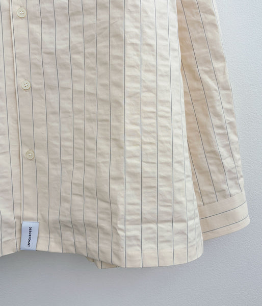 DESCENDANT/MILPITAS STRIPE LS SHIRT (BEIGE)