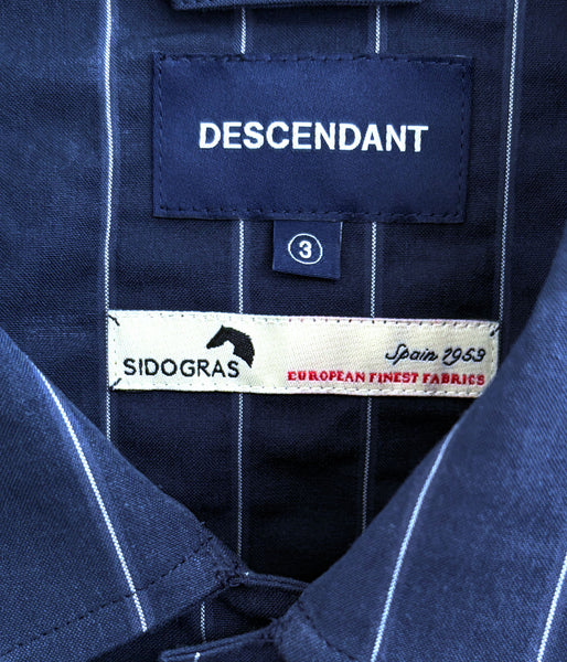 DESCENDANT/MILPITAS STRIPE LS SHIRT (NAVY)