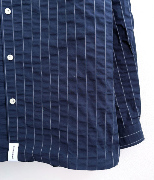 DESCENDANT/MILPITAS STRIPE LS SHIRT (NAVY)