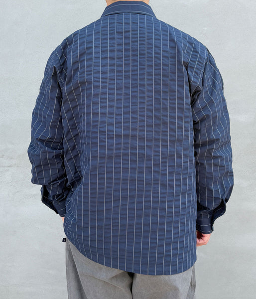 DESCENDANT/MILPITAS STRIPE LS SHIRT (NAVY)