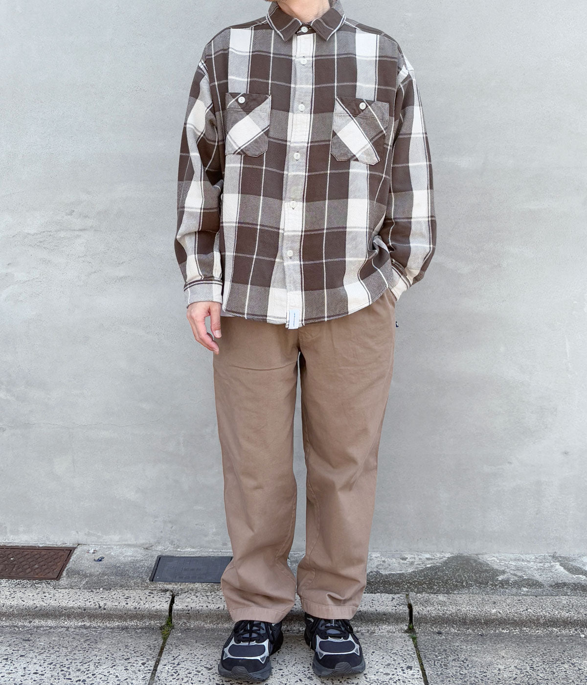 DESCENDANT/VANNING PLAID LS SHIRT (BROWN)