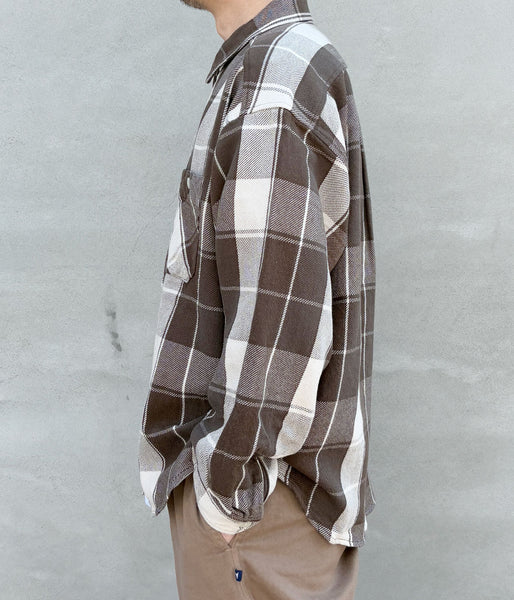 DESCENDANT/VANNING PLAID LS SHIRT (BROWN)
