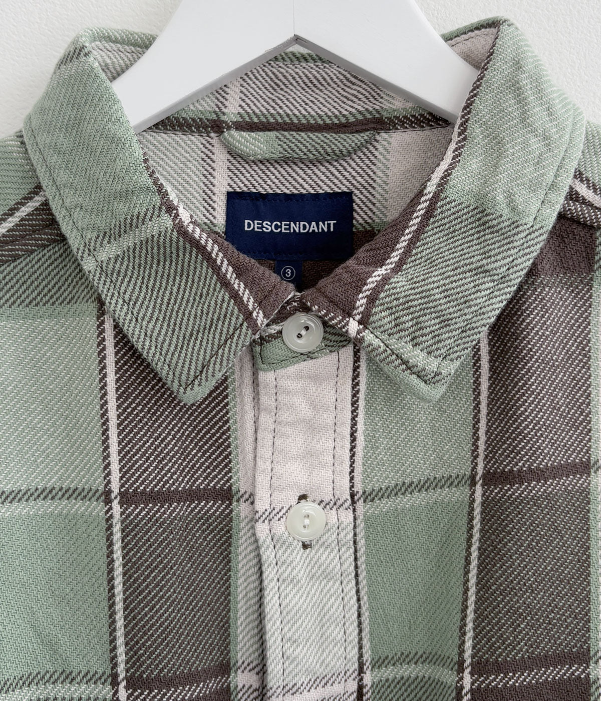 DESCENDANT/VANNING PLAID LS SHIRT (GREEN)