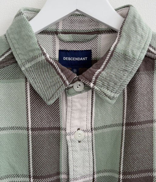 DESCENDANT/VANNING PLAID LS SHIRT (GREEN)