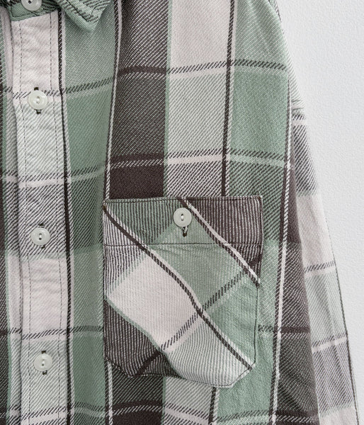 DESCENDANT/VANNING PLAID LS SHIRT (GREEN)