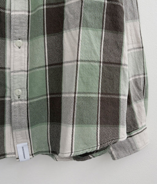 DESCENDANT/VANNING PLAID LS SHIRT (GREEN)