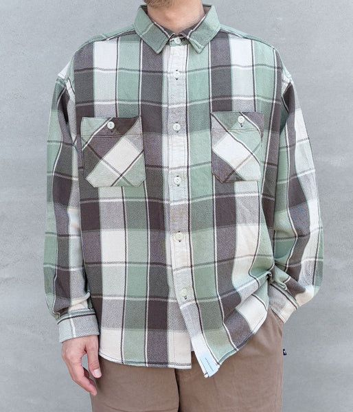 DESCENDANT/VANNING PLAID LS SHIRT (GREEN)
