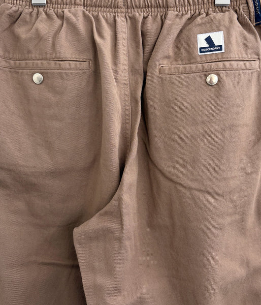 DESCENDANT/SHORE TWILL BEACH TROUSERS PIGMENT DYE (BROWN)
