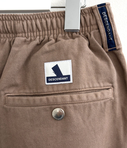 DESCENDANT/SHORE TWILL BEACH TROUSERS PIGMENT DYE (BROWN)