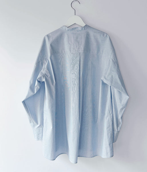 MHL./WORN COTTON HAIRLINE STRIPE SHIRT WOMENS (LIGHT BLUE)