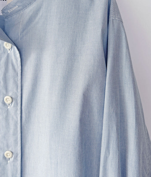 MHL./WORN COTTON HAIRLINE STRIPE SHIRT WOMENS (LIGHT BLUE)