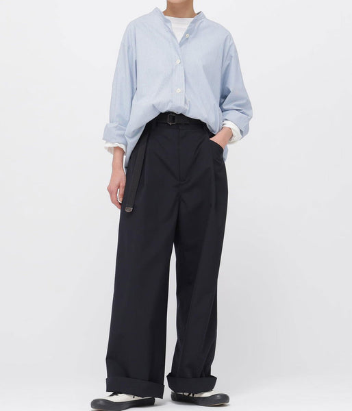 MHL./WORN COTTON HAIRLINE STRIPE SHIRT WOMENS (LIGHT BLUE)