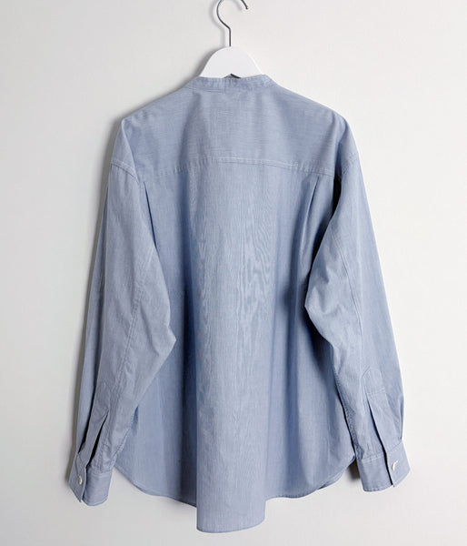 MHL./WORN COTTON HAIRLINE STRIPE SHIRT (LIGHT BLUE)
