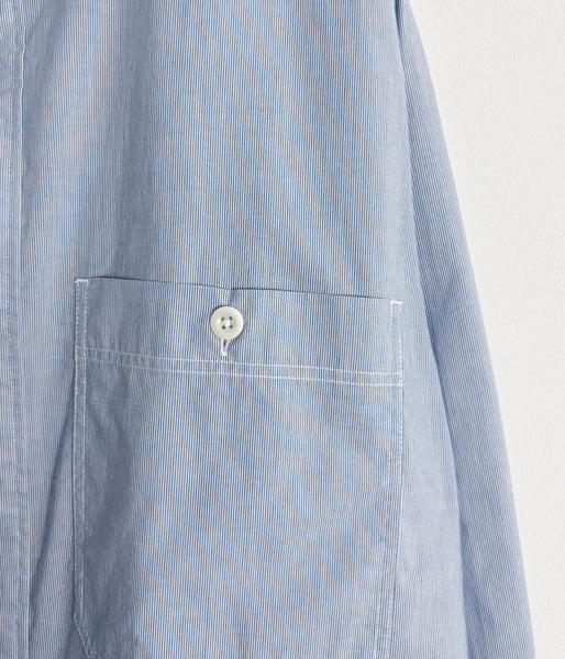 MHL./WORN COTTON HAIRLINE STRIPE SHIRT (LIGHT BLUE)