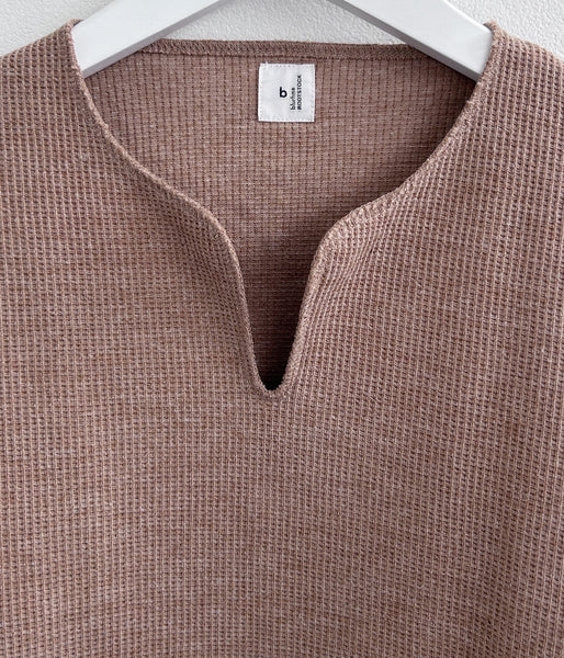 blurhms ROOTSTOCK/ROUGH&SMOOTH THERMAL OVER NECK (HEATHER BEIGE)