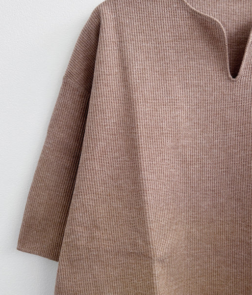 blurhms ROOTSTOCK/ROUGH&SMOOTH THERMAL OVER NECK (HEATHER BEIGE)