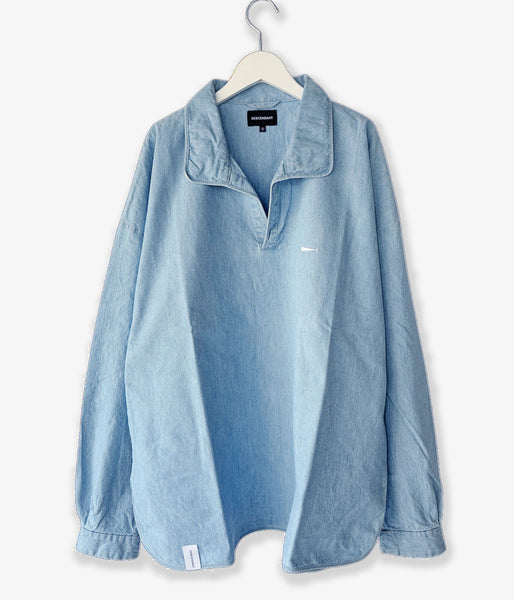 DESCENDANT/SALOON PULLOVER CHAMBRAY LS SHIRT (INDIGO)