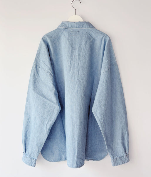 DESCENDANT/SALOON PULLOVER CHAMBRAY LS SHIRT (INDIGO)