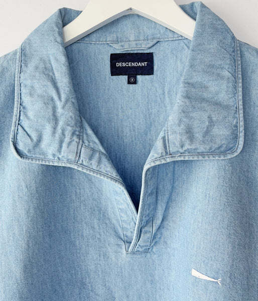 DESCENDANT/SALOON PULLOVER CHAMBRAY LS SHIRT (INDIGO)