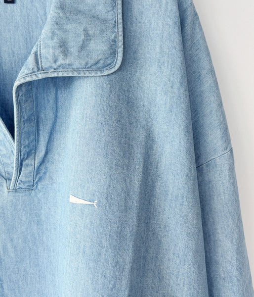DESCENDANT/SALOON PULLOVER CHAMBRAY LS SHIRT (INDIGO)