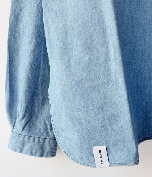 DESCENDANT/SALOON PULLOVER CHAMBRAY LS SHIRT (INDIGO)