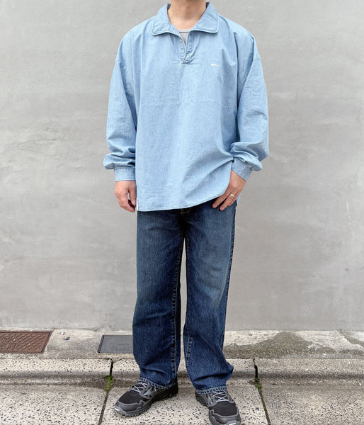 DESCENDANT/SALOON PULLOVER CHAMBRAY LS SHIRT (INDIGO)