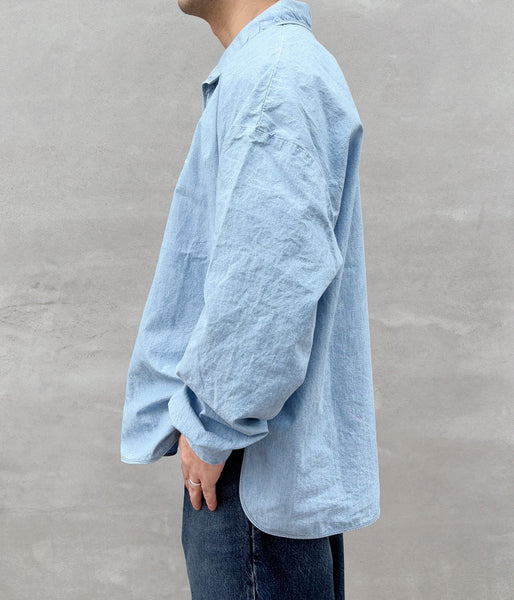 DESCENDANT/SALOON PULLOVER CHAMBRAY LS SHIRT (INDIGO)