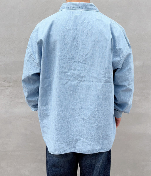 DESCENDANT/SALOON PULLOVER CHAMBRAY LS SHIRT (INDIGO)