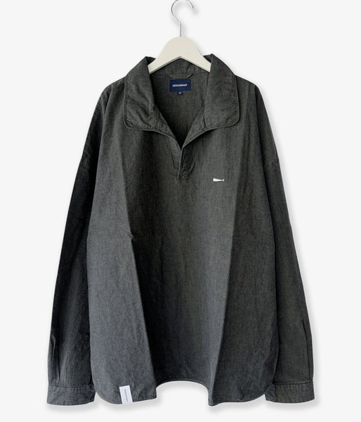 DESCENDANT/SALOON PULLOVER CHAMBRAY LS SHIRT (BLACK)
