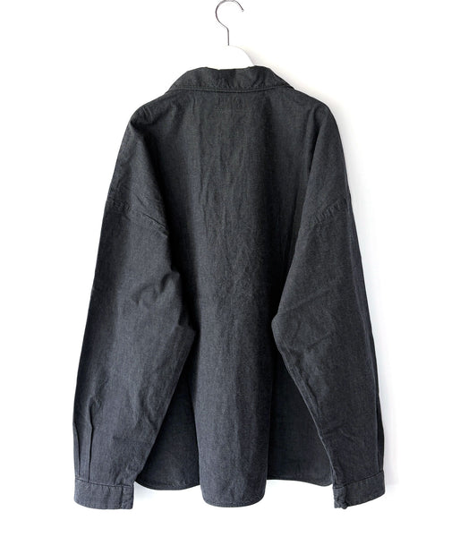 DESCENDANT/SALOON PULLOVER CHAMBRAY LS SHIRT (BLACK)