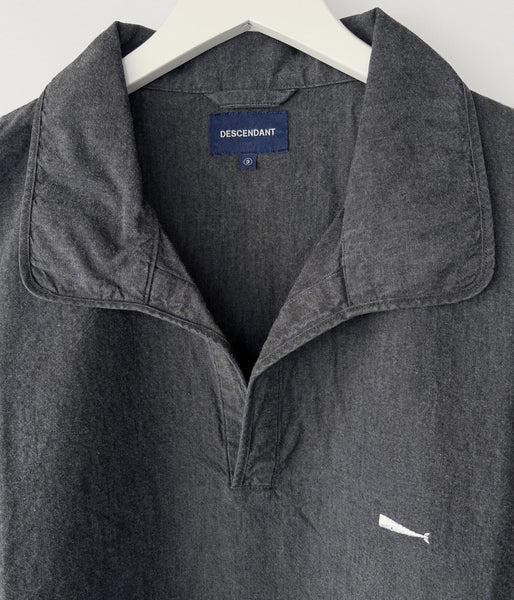 DESCENDANT/SALOON PULLOVER CHAMBRAY LS SHIRT (BLACK)
