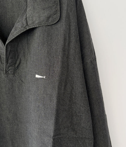 DESCENDANT/SALOON PULLOVER CHAMBRAY LS SHIRT (BLACK)