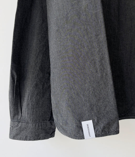 DESCENDANT/SALOON PULLOVER CHAMBRAY LS SHIRT (BLACK)