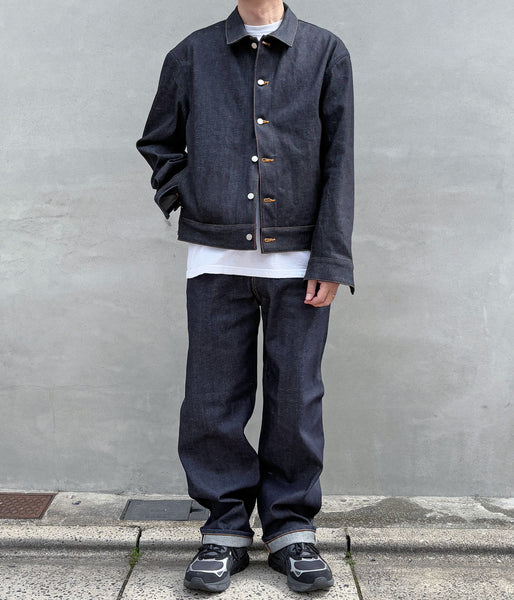 DIGAWEL/STRAIGHT DENIM PANTS (NAVY)