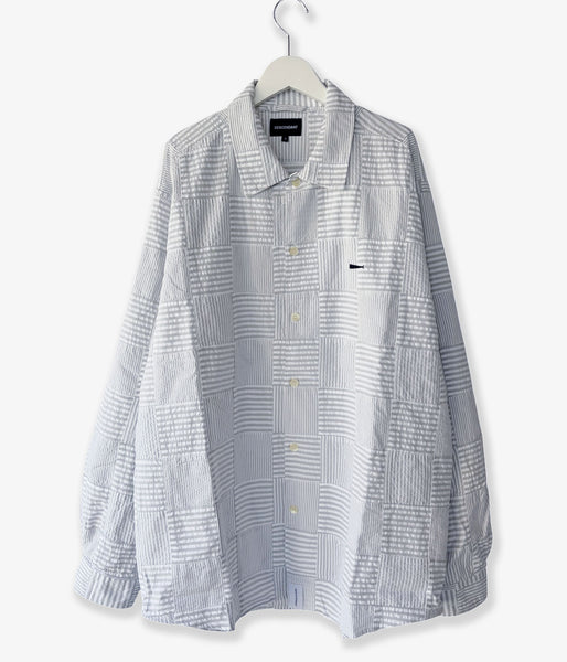 DESCENDANT/MILPITAS PATCHWORK LS SHIRT (GRAY)