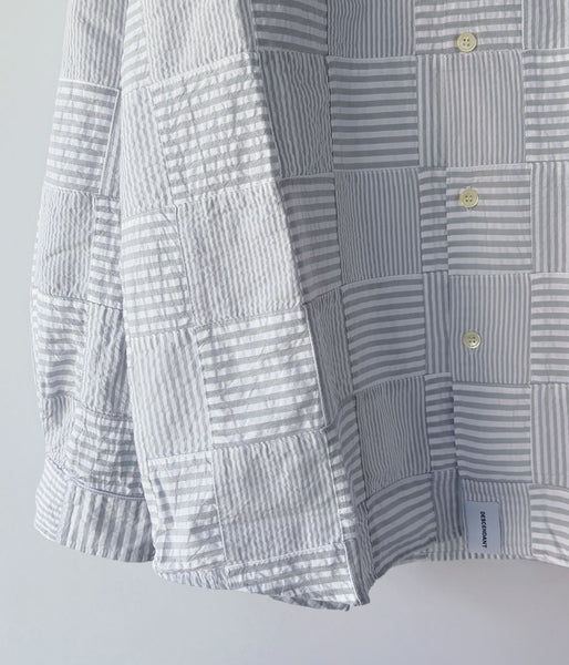 DESCENDANT/MILPITAS PATCHWORK LS SHIRT (GRAY)