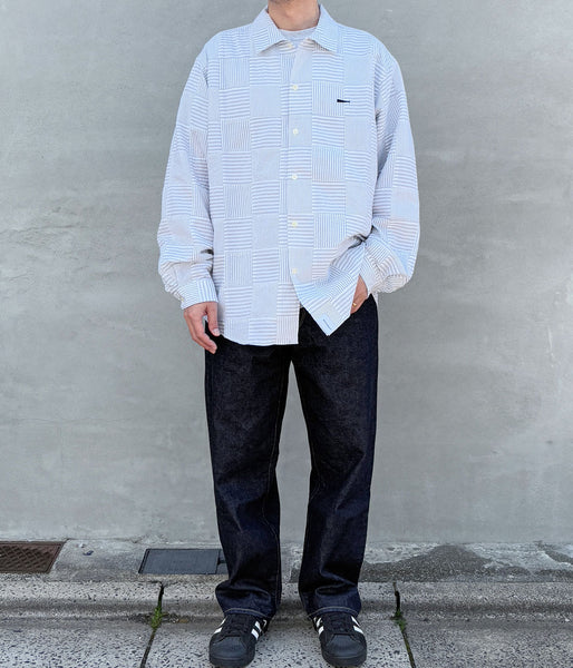 DESCENDANT/MILPITAS PATCHWORK LS SHIRT (GRAY)