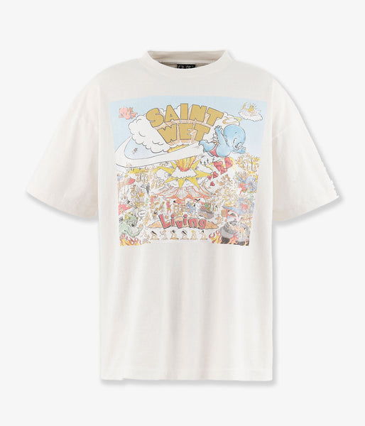 SAINT MICHAEL/SS T-SHIRT/SAINT WET/WHITE