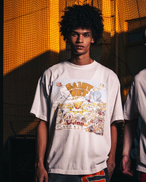 SAINT MICHAEL/SS T-SHIRT/SAINT WET/WHITE