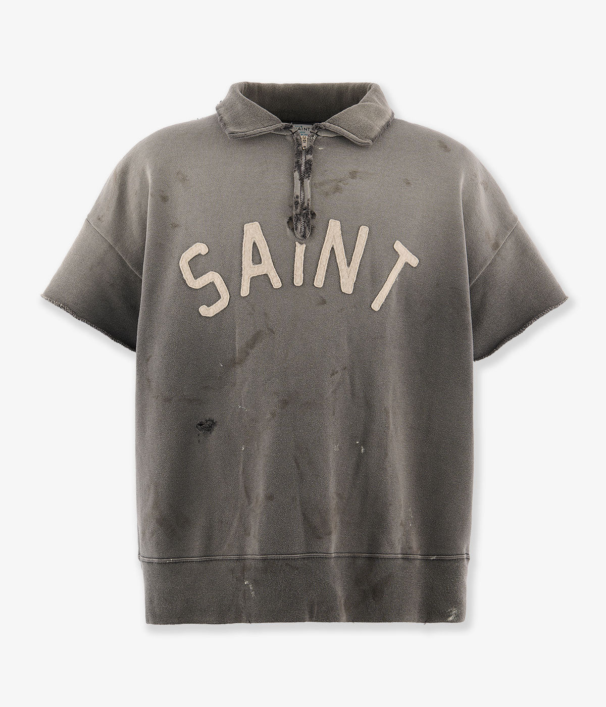 ミィーmsnt SAINT MICHAEL/SS HALF ZIP SWEAT/SAINT/CHARCOAL