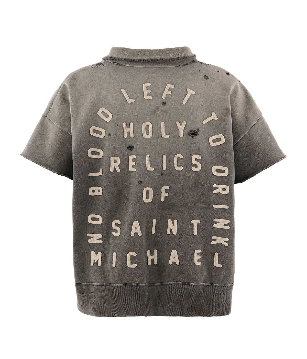 SAINT MICHAEL/SS HALF ZIP SWEAT/SAINT/CHARCOAL