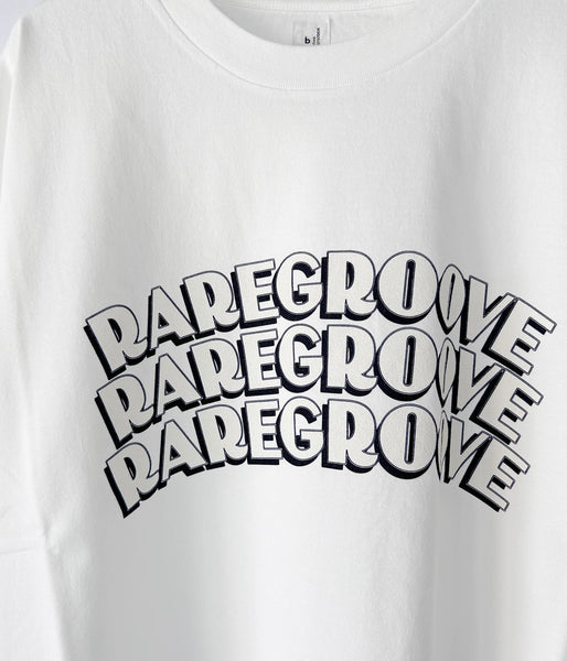 blurhms ROOTSTOCK/RAREGROOVE Print Tee WIDE (White×White-PT)