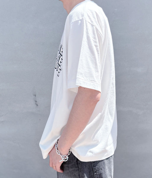 blurhms ROOTSTOCK/RAREGROOVE Print Tee WIDE (White×White-PT)