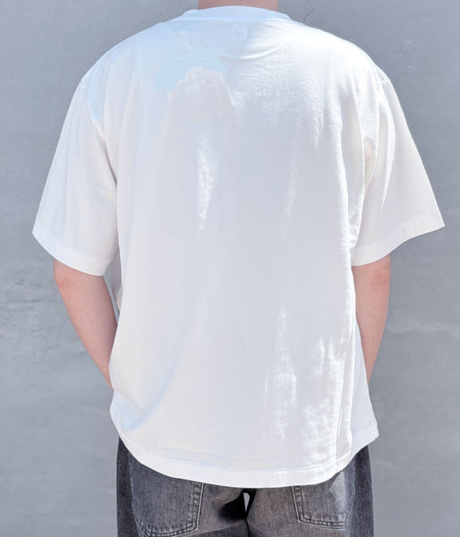 blurhms ROOTSTOCK/RAREGROOVE Print Tee WIDE (White×White-PT)